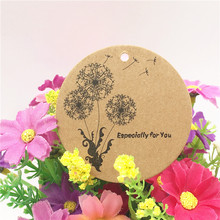 50 pcs 6*6cm Kraft Paper Round Packaging Hang Tags Wedding/Birthday Party Candy Boxes Price Tags Labels 2024 - buy cheap