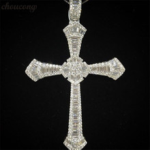 choucong Big Long Cross Pendant AAAAA Cz Stone 925 Sterling silver Cross Pendant Necklace for Women Men Party Wedding jewelry 2024 - buy cheap