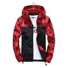 Men Bomber Jacket Thin Slim Long Sleeve Camouflage Military Jackets Hooded 2019 Windbreaker Zipper Outwear Army Brand Clothing 2024 - buy cheap