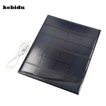 kebidu 2018 Portable Dual USB Solar Panel Battery Charger 6V 3.5W 500mA for Power Bank Supply with LED Light Fasion Travelling 2024 - buy cheap