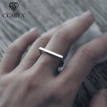 CC Stainless Steel Rings For Women Geometric Simple Design Office Ring Silver Color Fashion Party Jewelry Accessories 2024 - buy cheap