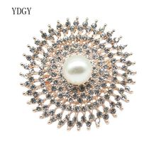 YDGY fashionable high-grade crystal flower alloy Brooch pearl Sun Brooch scarf buckle 2024 - buy cheap