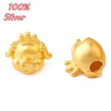 S925 Sterling Silver Color Pig DIY Handmade Beaded Accessories Crown Pig Perforated Beads Accessories Wholesale 2024 - buy cheap