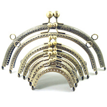 10Pcs Bronze Tone Flower Convex Semicircle Ball Heads Metal Frame Kiss Clasp Lock Purse Handbag Bag Handle Accessories 2024 - buy cheap