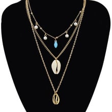 TOUCHEART Charm Seashell Tassel Necklace&Pendants For Women Gold Choker Necklace Jewelry Chain Three Layered Necklaces SNE190086 2024 - buy cheap
