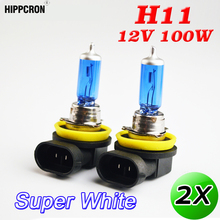 Hippcron 12V 100W H11 Halogen Lamp Super White 5000K Quartz Glass Xenon Dark Blue Car HeadLight Bulb 2 PCS(1 Pair) 2024 - buy cheap