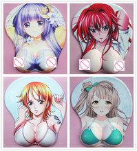 Mousepad 3d com pulseira de desenho animado, nova versão japonês de anime com mouse pad de beleza no peito, criativo e sexy com desenho animado, frete grátis, 2020 2024 - compre barato