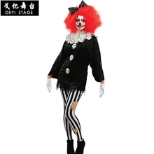 new Costume Halloween Adult Funny Circus Clown Costume Naughty Harlequin Uniform Fancy Dress Cosplay Clothing for Men Women 2024 - buy cheap