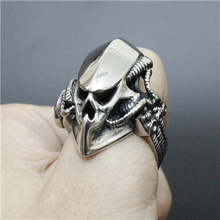 Real Cool Alien Ring 316L Stainless Steel Fashion Jewelry New Gothic Style Biker Ring 2024 - buy cheap