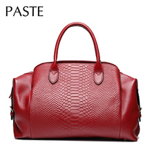 2019 Large Capacity Women's Handbag Crocodile Pattern Natural Cowhide Leather Female Shoulder Bag Luxurious Travel Tote Bag 2024 - buy cheap