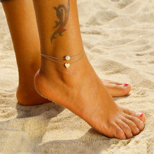Простые летние пляжные сандалии с сердечками модные украшения для ног браслет на ногу с искусственным жемчугом браслет для женщин цепочка для ног 2024 - купить недорого