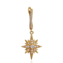 2018 new Christmas gift design jewelry star starbust charm cz sparking star dangle lovely charm women fashion earring star shape 2024 - buy cheap