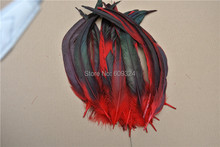 100pcs/lot 35-40cm 14-16inch red  rooster tail Feather coque hackle feather pheasant feather cock feather 2024 - buy cheap