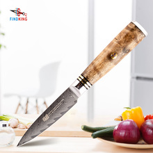 Findking faca damasco de 3.5 polegadas, faca padrão seta sapele cabo de madeira AUS-10 aço damasco faca de aparar 67 camadas facas de frutas 2024 - compre barato
