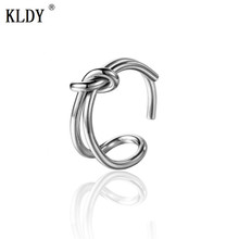 KLDY модное кольцо из нержавеющей стали для женщин, ювелирное изделие, простое кольцо с открытым дизайном, Серебряное розовое золото, кольца с сердечком, кольцо на палец 2024 - купить недорого