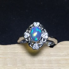 KJJEAXCMY fine jewelry Natural opala senhora 925 pura anel de prata incrustada com fogo e cor super linda senhora 2024 - compre barato