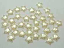 Contas de marfim 200 acrílico estrela meia pérola com parte traseira lisa 10mm sem furo 2024 - compre barato