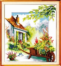 Flower car cross stitch kit 18ct 14ct 11ct count printed canvas stitching embroidery DIY handmade needlework 2024 - buy cheap