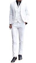 2019 traje de negocios de corte entallado para hombre de moda blanco elegante traje de graduación hecho a medida esmoquin de boda para hombre traje de 3 piezas 2024 - compra barato
