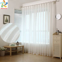 Solid Polyester voile tulle window princess curtains sheers for livingroom drape transparent process white finish size 2024 - buy cheap