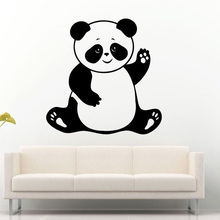 Adesivos de parede de panda asiático urso, papel de parede para quarto de criança, adesivo vinil, arte decalques, quarto de bebês, pôster murais l276 2024 - compre barato