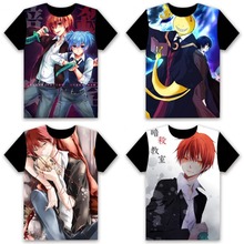Camiseta masculina koro, camiseta da moda para homens, com manga curta, de anime assassination, korokorosensei, casual, preta 2024 - compre barato