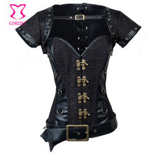 Corselet steampunk de aço desossado, espartilho gótico, roupa sexy de renda up, corselet & bustiers, burlesco, plus size 2024 - compre barato
