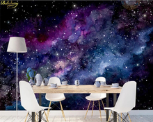 Beibehang-papel tapiz 3d personalizado, personalizado, Azul, Morado, sueño, cielo estrellado, nebulosa dinámica, agujero negro, pintado a mano, mural de papel de pared 2024 - compra barato