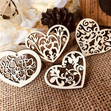10pcs - DIY Hollowed Wood Love Heart Shape Hanging Ornament Mix Wedding Decoration Tags Card Making Embellishments Supply 2024 - buy cheap
