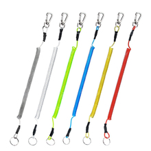 Fashion Elastic Coil Stretch Tether Key chain Buckles For Fishing Lobster Clasp Hook Lockable Key Cord key koord Sleutel For Men 2024 - buy cheap