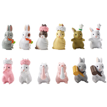 12 pçs/lote 3-4cm dos desenhos animados bonito mini coelhos kawaii estátua animal figura de ação pvc collectible modelo brinquedos presentes para crianças 2024 - compre barato