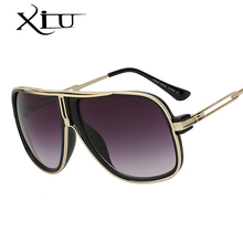 XIU-gafas de sol de estilo veraniego para hombre y mujer, lentes de sol cuadradas doradas, de diseñador de marca, masculino 2024 - compra barato