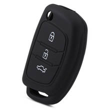 3 Button Silicone Car Remote Flip Key Fob Shell Cover Case For Hyundai Creta I10 I20 Tucson Elantra Santa Fe 2016 2017 2018 2024 - buy cheap