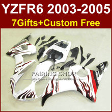 R6 bodywork for YAMAHA fairing kit 03 04 05 red flame in white fairings YZF R6 2003 2004 2005 Motorcycle sets GRE 2024 - buy cheap