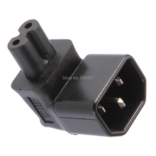 Right Angle IEC 320 C14 Male to C7 Female Plug AC Power Adapter Converter 3Pin Female 2Pin Male Adapter FOR PC 2024 - buy cheap