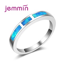 Classic Fashion Girls Best Gift Unique Opal Crystal Narrow Finger Ring Real 925 Sterling Silver Ring for Engagement Bijoux 2024 - buy cheap