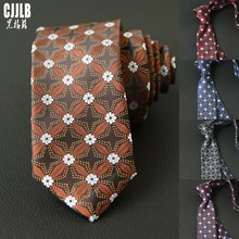 Gravata masculina com 6cm de poliéster, gravata floral fina para homens, estilo negócios ou casamento 2024 - compre barato