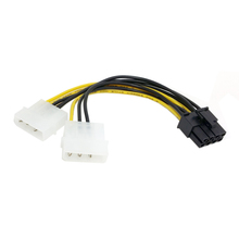 6 дюймов 2 x Molex 4 pin к 8-контактный PCI Express Видеокарта Pci-e ATX PSU кабель преобразователя питания-Molex к Pcie 8-контактный адаптер 2024 - купить недорого