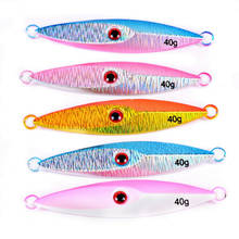 5PCS Fishing Metal Lure 40G/8.5CM Jigging Lead Fish Metal Jig Fishing Lure 5 Colors Paillette Knife Wobbler Artificial Hard bait 2024 - buy cheap