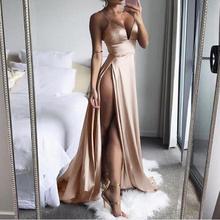 Summer Dress High-Split Maxi Sexy Women Solid Evening Party Dresses Clubwear Long Sleeveless Dress Women Vestidos 2024 - buy cheap