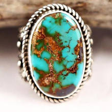 Женское Винтажное кольцо с зеленым камнем, серебряное кольцо с цветком в стиле ретро, оптовая продажа, O5J418 2024 - купить недорого