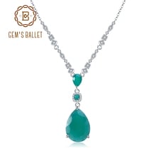 GEM'S BALLET-collar de gota de agua de ágata verde Natural, genuino de Plata de Ley 925, joyería fina de piedras preciosas Vintage para mujer 2024 - compra barato