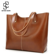 SEVEN SKIN New Vintage Women Shoulder Bags Causal Large Capacity Tote Bag for Female PU Leather Fashion Handbags bolsa feminina 2024 - buy cheap