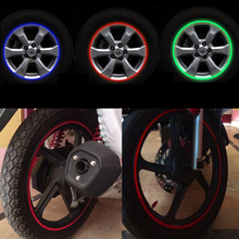 Car/Moto Auto Motorcycle Wheel Hub Tire Sticker Decorative Strip Wheel Reflective Rim Tire Protection Care Covers Bike 2024 - buy cheap