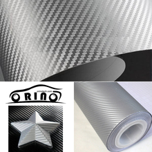 Película de revestimiento de vinilo para coche, rollo de fibra de carbono 3D de plata, tamaño 1,52x3 0m, lámina con burbuja de aire, 3D, color blanco 2024 - compra barato