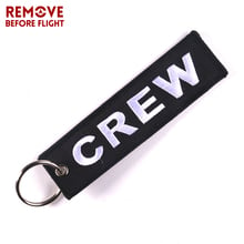 Fashion Black Crew Key Ring OEM Fabric Embroidery for Motorcycle Key Ring Holder Chains llaveros Luggage Tag Aviation Gifts New 2024 - buy cheap