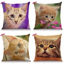 XUNYU Pet Cat Cushion Cover Animal Pillow Case Linen Pillowcase Home Decorative Throw Pillow Cover for Sofa Couch 45x45cm BT018 2024 - buy cheap