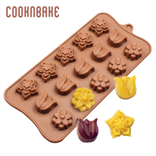 Cooknbaking molde de silicone para doces, forma de biscoito com fondant, gelo, flores, tulipas, bolo com 15 buracos 2024 - compre barato