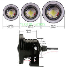 Yiastar 1 комплект (2 шт.) Противотуманные фары ангельские глазки 64 мм 76 мм 89 мм 12 В Универсальный COB светодиодный DRL Противотуманные фары для вождения белый 2024 - купить недорого