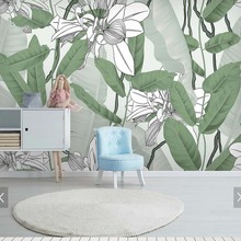 3D Tropic Wallpaper Printing Mural Tropical Rain Forest Banana Leaf Scenery for Living Room Bedroom Home Wall Decorative Custom 2024 - buy cheap